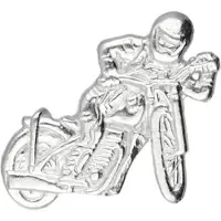 MOOYE ® - Collectie Zilveren Motor off the road speedway met rijder kettinghanger