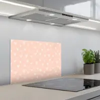 KitchenYeah Spatscherm 60x40 cm - Zelfklevende achterwand Hart - Patroon - Koraal - Keuken muurbeschermer - Spatwand fornuis