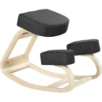 Merax Kniestuhl – Ergonomische Kniekruk – Houdingscorrigerende Werkstoel – Birkenhout – 120 kg Draagkracht – Zwart