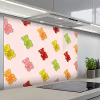 KitchenYeah Spatscherm 120x80 cm - Zelfklevende achterwand Kleur - Snoep - Roze - Keuken muurbeschermer - Spatwand fornuis