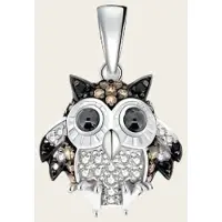MOOYE ® - Collectie Zilveren Uil hanger met zirkonia's