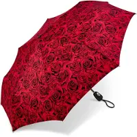 Pierre Cardin Damesparaplu Rood-Zwart Opvouwbaar