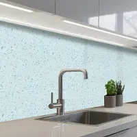 KitchenYeah Keuken achterwand 250x60 cm - Spatscherm zelfklevend Terrazzo - Patroon - Kleurrijk - Baby Blauw - Muurbeschermer - Spatwand fornuis