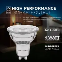 HOFTRONIC™ GU10 LED spot - 4 Watt 345 lumen - 4000K Neutraal wit licht - Dimbaar - LED reflector - Vervangt 50 Watt