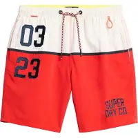 Superdry Zwemshorts knalrood / zwart / wit
