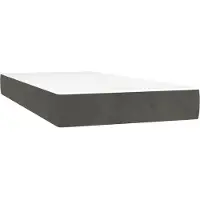 vidaXL Pocketveringmatras medium 90x210x20 cm fluweel donkergrijs