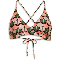 Superdry Dames Triangel bikinitop met veelkleurige gekruiste bandjes (XS), Strandkleding, Gerecycled polyester, Duurzaam W3010407A