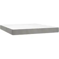 vidaXL Pocketveringmatras medium 160x220x20 cm fluweel lichtgrijs