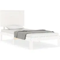 vidaXL Bedframe zonder matras massief grenenhout wit 140x200 cm