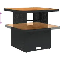 vidaXL 3-delige Tuinset met kussens poly rattan zwart