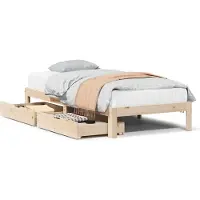 vidaXL Bedframe met lades massief grenenhout 150x200 cm