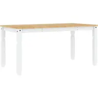 vidaXL Eettafel Corona 160x80x75 cm massief grenenhout wit