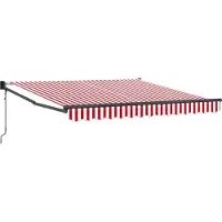 vidaXL Uitschuifbare luifel Rood en Wit 350 x 250 cm