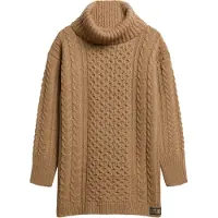 Superdry Gebreide jurk lichtbruin