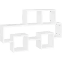 vidaXL Wandschap auto-vormig 82x15x51 cm spaanplaat wit
