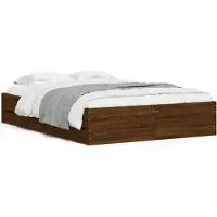 vidaXL Bedframe met lades bewerkt hout bruin eikenkleur 120x190 cm
