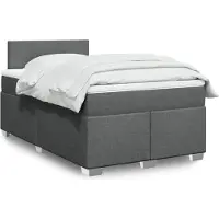 vidaXL Boxspring met matras stof donkergrijs 120x190 cm