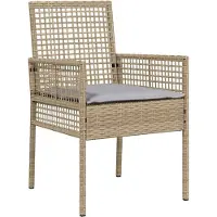 vidaXL Tuin Bistro Set 3 st Beige poly rattan