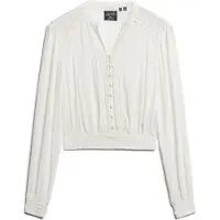 Superdry Lace Trim Smocked Blouse Met Lange Mouwen