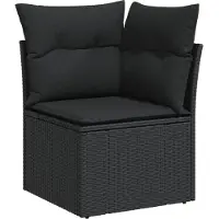vidaXL 10-delige loungeset voor de tuin met kussens, zwart, polyrotan