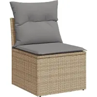 vidaXL 13-delige Loungeset met kussens poly rattan beige