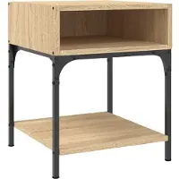 vidaXL Nachtkastje 40x41x50 cm bewerkt hout sonoma eikenkleurig