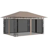 vidaXL Prieel met klamboe 180 g/m² 4x3x2,73 m taupe