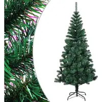 vidaXL Kunstkerstboom met iriserende uiteinden 120 cm PVC groen