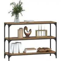 vidaXL Boekenkast 100x33x70,5 cm bewerkt hout en staal gerookt eiken