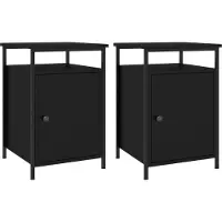 vidaXL Nachtkastjes 2 st 40x42x60 cm bewerkt hout zwart