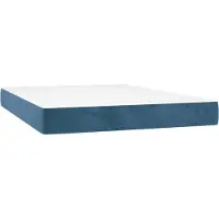 vidaXL Pocketveringmatras medium 140x210x20 cm fluweel donkerblauw