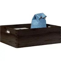 vidaXL Houten kist met handvatten 40x30x13 cm massief grenenhout zwart