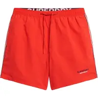 Superdry Mannen Sportswear Zwemshort met Borduursel - 38 cm Rood Grootte: L