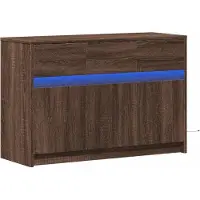 vidaXL Tv-meubel met LED 91x34x61 cm bewerkt hout bruin eikenkleurig