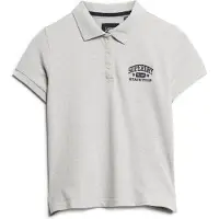 Superdry Athletic Essentials 90s Polo met Aansluitende Pasvorm Lichtgrijs Grootte: 42