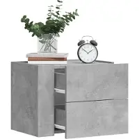 vidaXL Nachtkastje wandgemonteerd 45x30x35 cm betongrijs