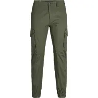 Jack & jones Plus Cargobroek 'Paul' donkergroen