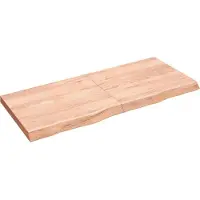 vidaXL Tafelblad 140x60x(2-6)cm behandeld massief eikenhout lichtbruin