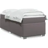 vidaXL Boxspring met matras kunstleer grijs 80x200 cm