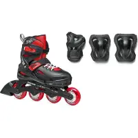 Rollerblade Rolschaatsenset - Fury Combinatie - Zwart/Rood - Ske - - 33/38 - Rolschaatsen