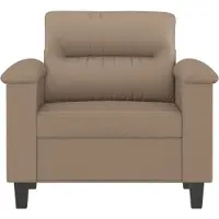 vidaXL Fauteuil 60 cm kunstleer cappuccinokleurig