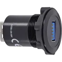 TRU COMPONENTS USB ingebouwd stopcontact 3.0, Kabels + Stekkers, Zwart
