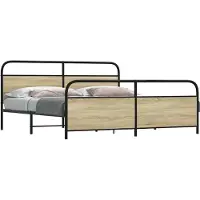 vidaXL Bedframe zonder matras metaal sonoma eikenkleurig 193x203 cm