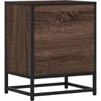 vidaXL Nachtkastje 40x31x50 cm bewerkt hout en metaal bruin eikenkleur