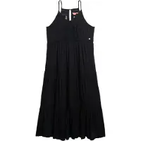 Superdry Ibiza Maxi-jurk met Spaghettibandjes Black Grootte: 36
