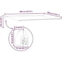 vidaXL Uitschuifbare luifel Meerkleurig 450 × 300 cm Stof en Aluminium