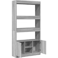 vidaXL Hoge kast 92x33x180 cm bewerkt hout grijs sonoma eikenkleurig