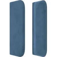 vidaXL Hoofdbord met randen 183x16x118/128 cm fluweel donkerblauw