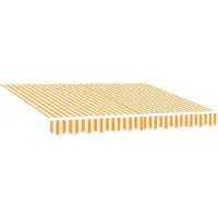 vidaXL Vervangingsdoek voor zonnescherm Geel en Wit 235 x 195 cm