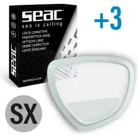 Seac Sub X Eagle Left Prescription Lens Transparant +3.00